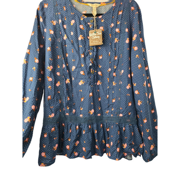Matilda Jane Daydream Dream a Little Dream Floral Polka Dot Top Women's L NWT - Picture 4 of 6